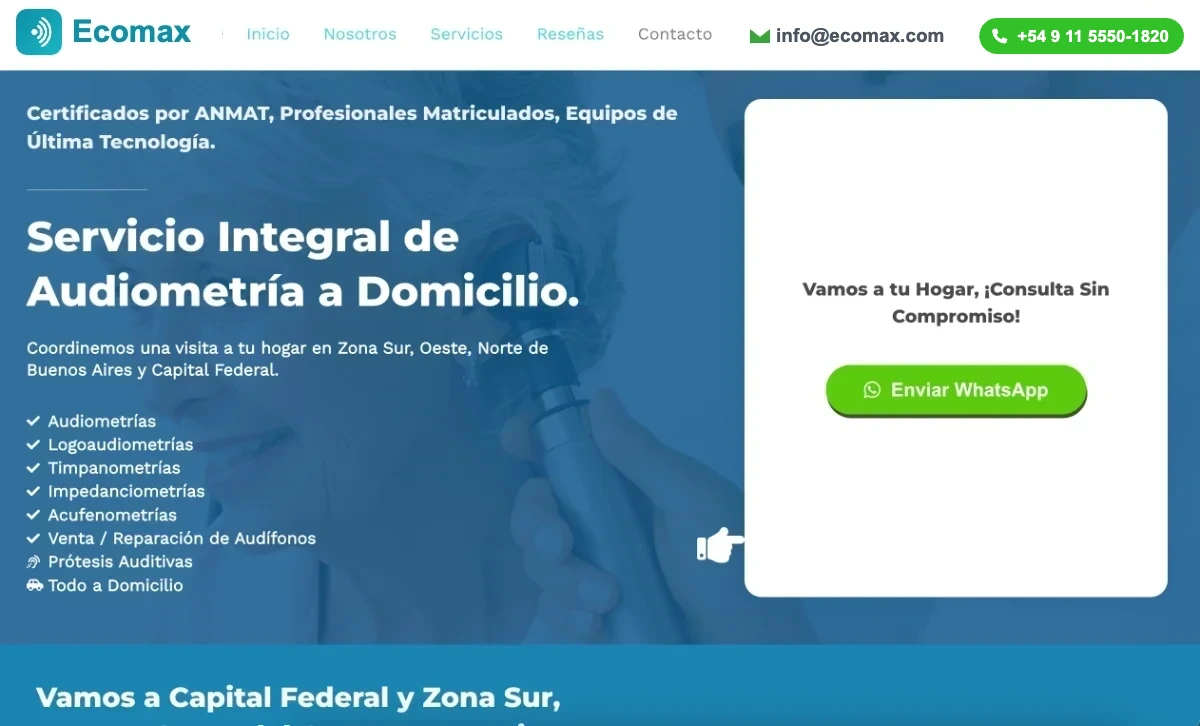 Captura del sitio Ecomax