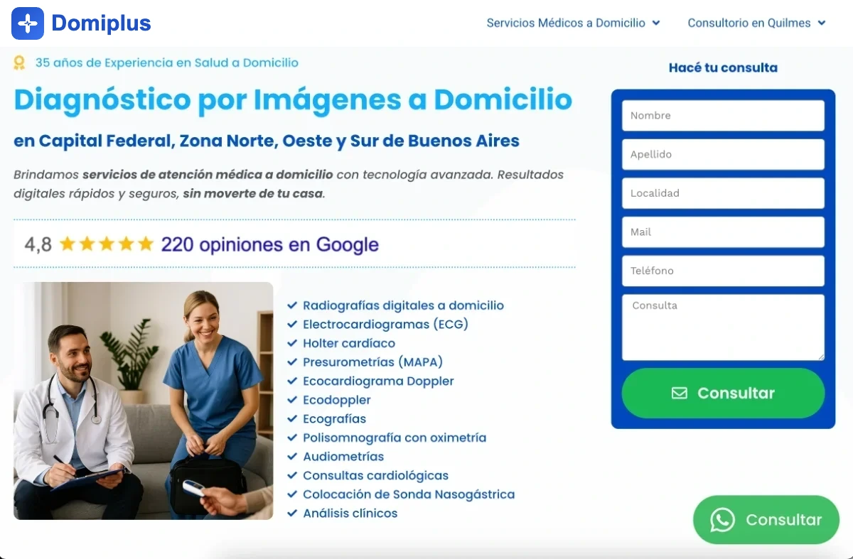 Captura del sitio Domiplus