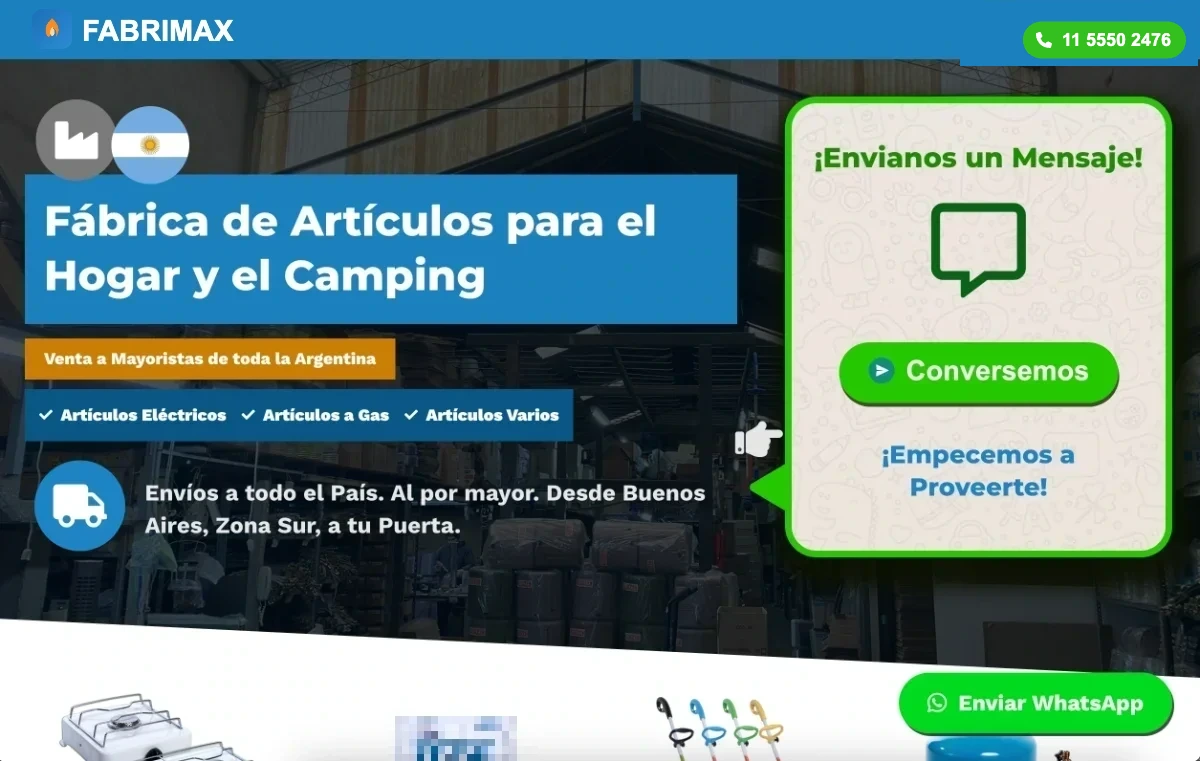 Captura del sitio Fabrimax
